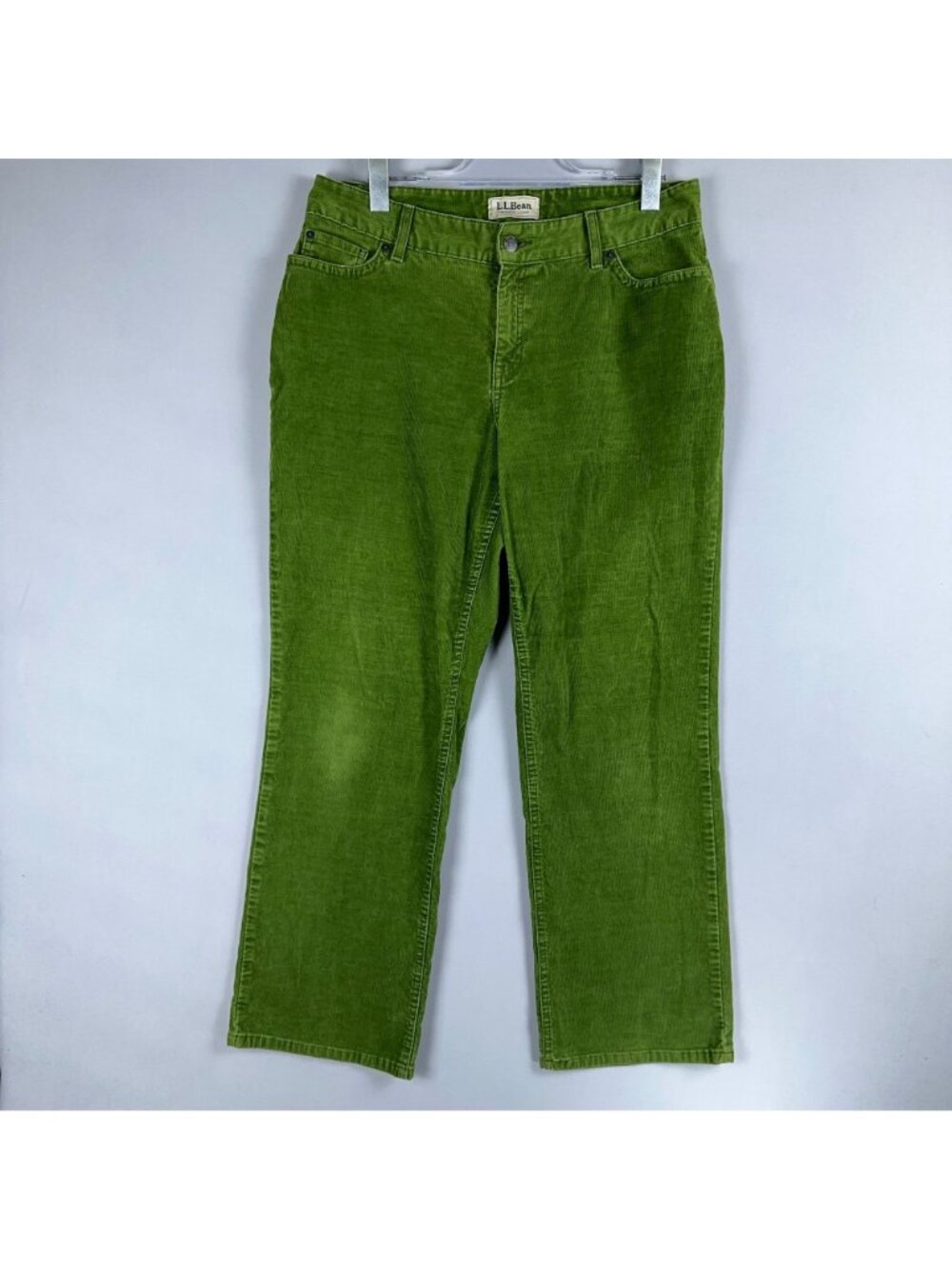 L.L. Bean Straight Corduroy Pants Favorite Fit Curvy Womens Size 14 Regular Gree - Picture 4 of 14
